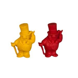 Pair‎ of Vintage Frito Lay WC Fields Pencil Topper Erasers 1971 Red  Yellow